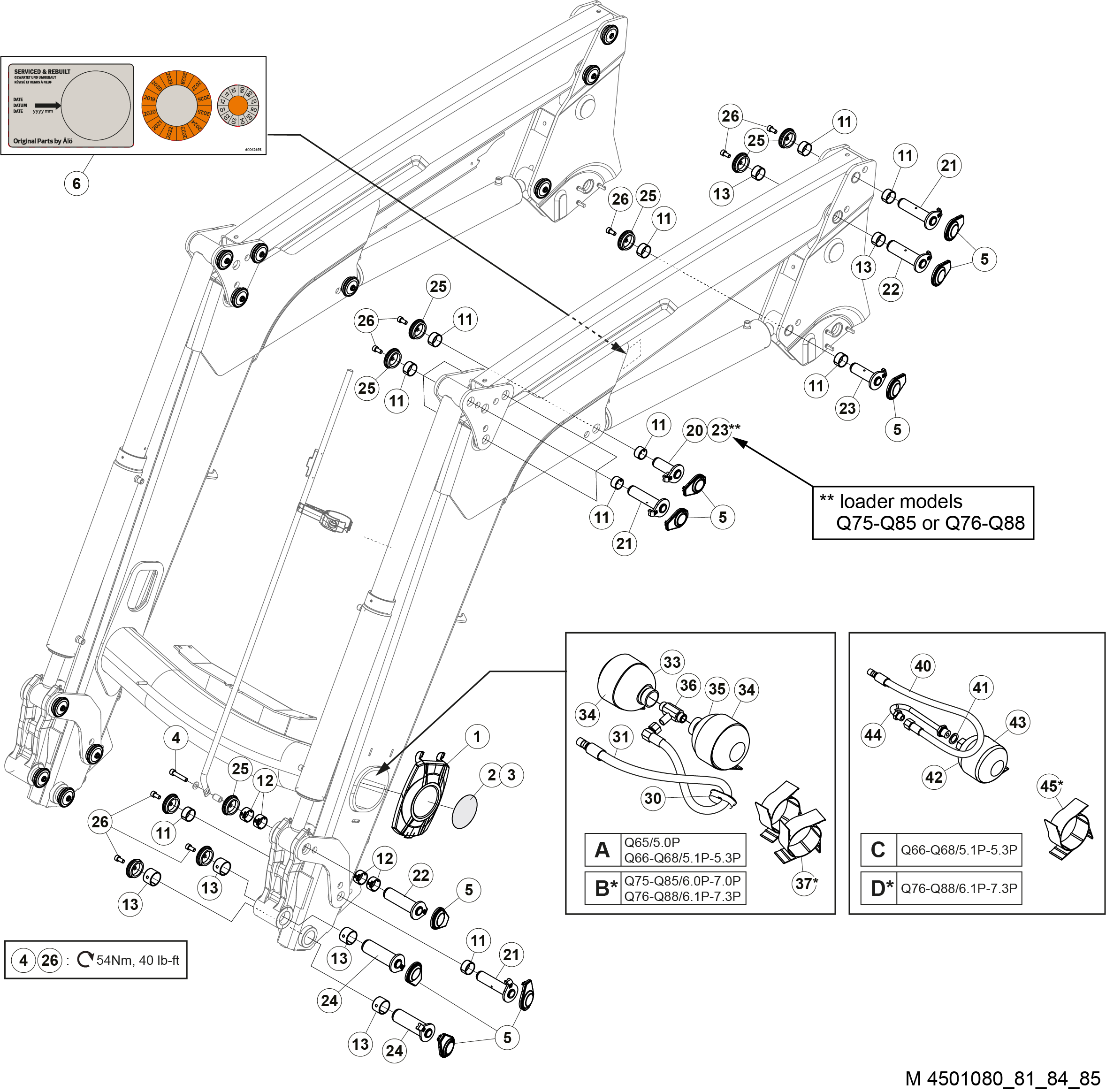 4501085 Service-Kit Q76-Q88 / 6.1P-7.3P