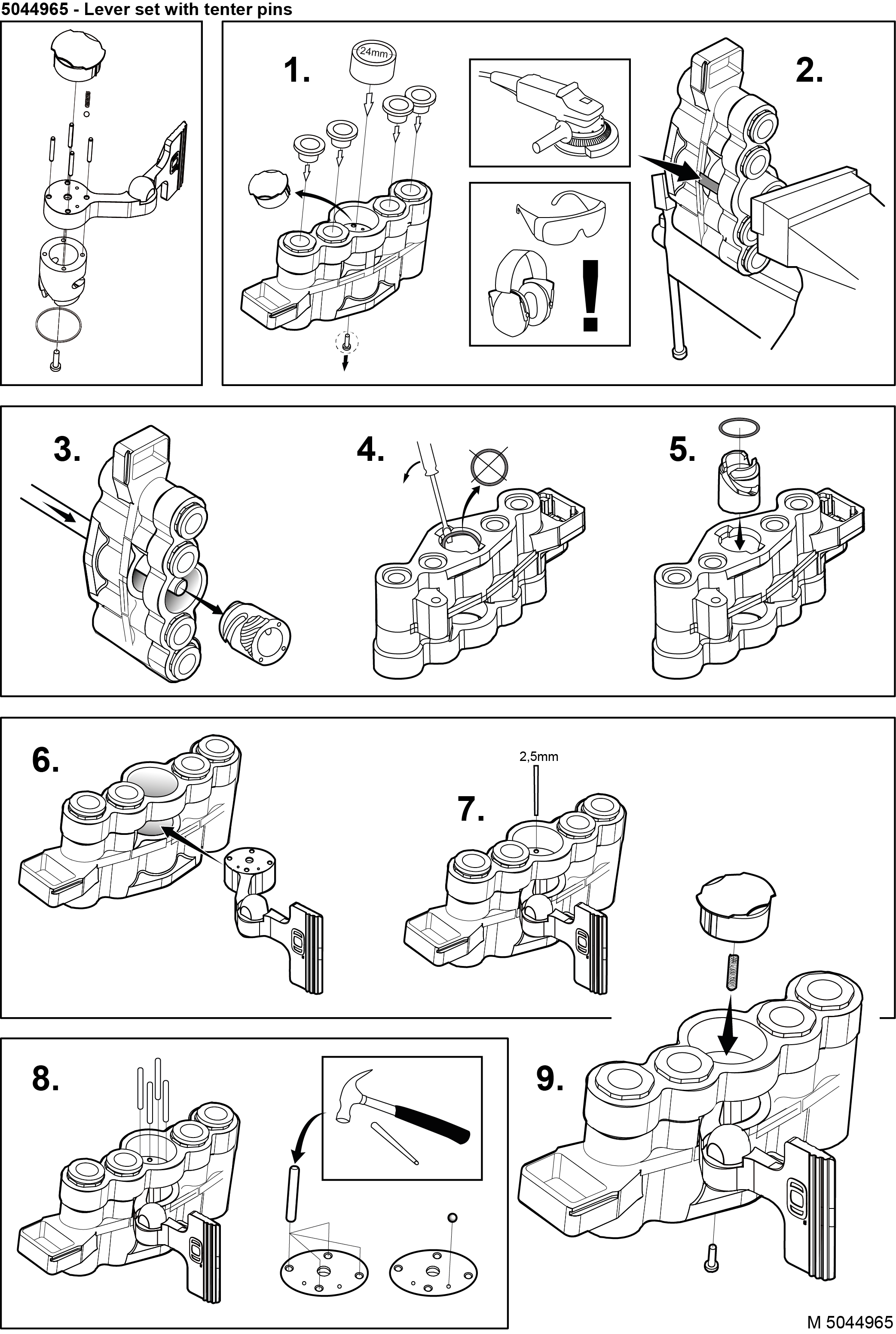 5044965 Lever set replaced by 60004357 - Quicke and Trima Original  