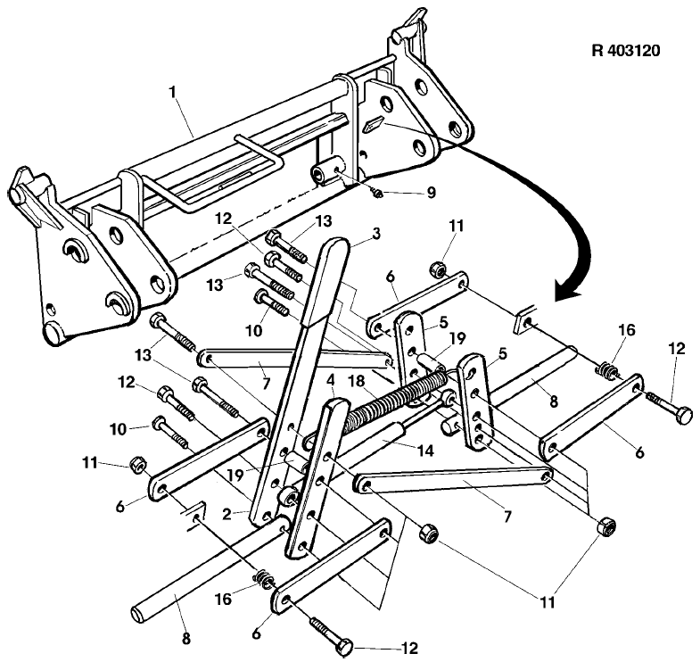 5201193-1 Tool carrier Glossy Black - Quicke and Trima Original Spare Parts